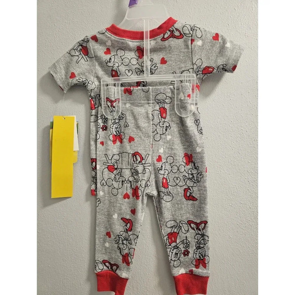Disney Baby 12 Month Boys Mickey & Minnie Mouse Gray & Red Valentines Unisex Set - Picture 8 of 10
